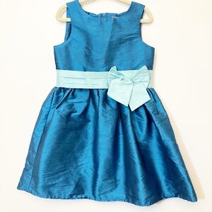 Elegant Blue Kids Dress with Bow Detail ATUN blue dress 4-5y